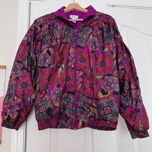Vintage 80s 90s Lavon Windbreaker Track Jacket Geometric Paisley